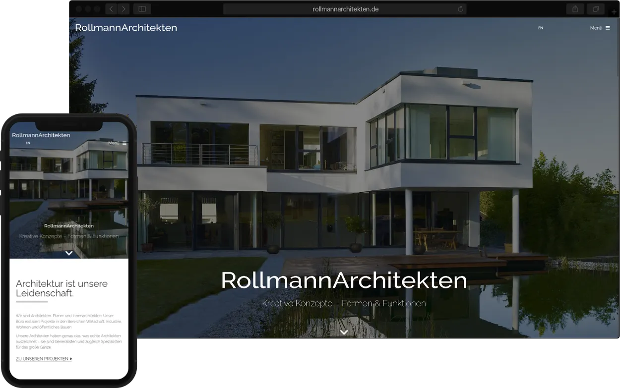Eine Webseite,<br>passend zur Architektursprache.